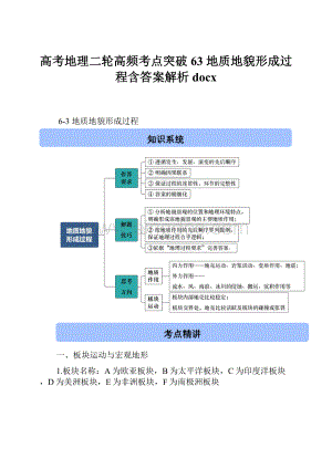 高考地理二轮高频考点突破63 地质地貌形成过程含答案解析docx.docx