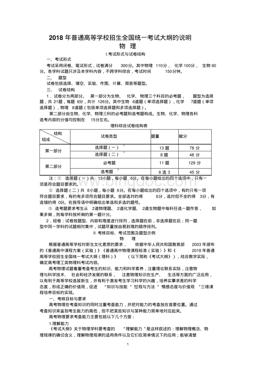 高考物理考试说明.pdf