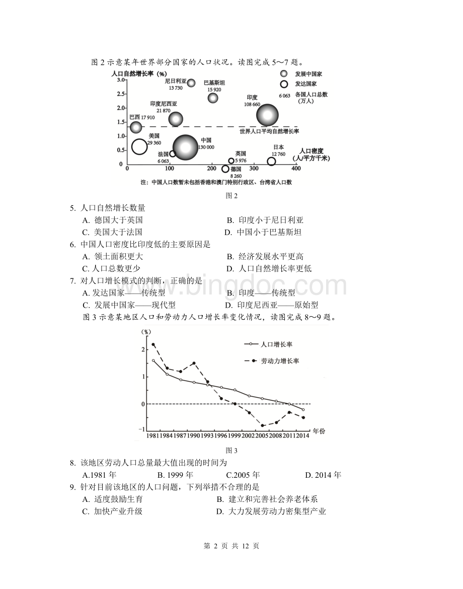 厦门市2014-2015学年度高一期末试卷(含答案)Word文件下载.doc_第2页