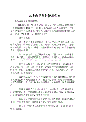 山东省农民负担管理条例.docx