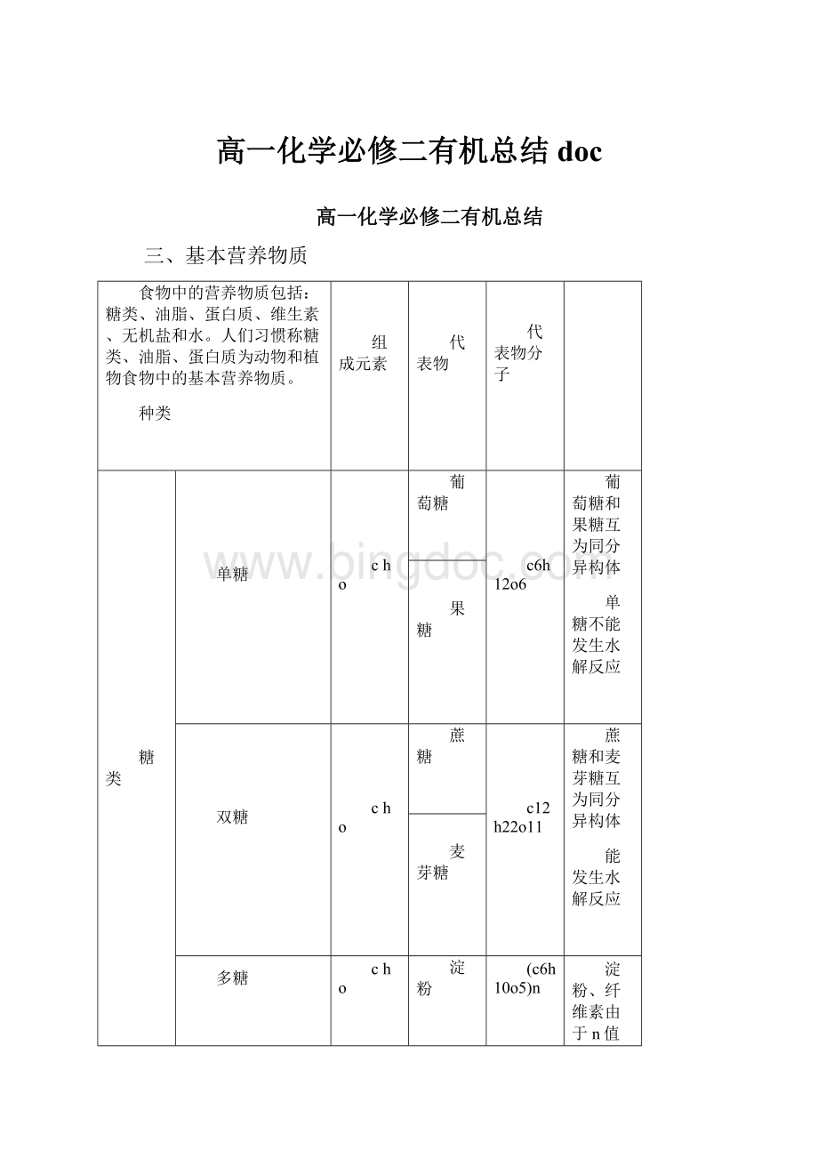 高一化学必修二有机总结docWord格式文档下载.docx_第1页