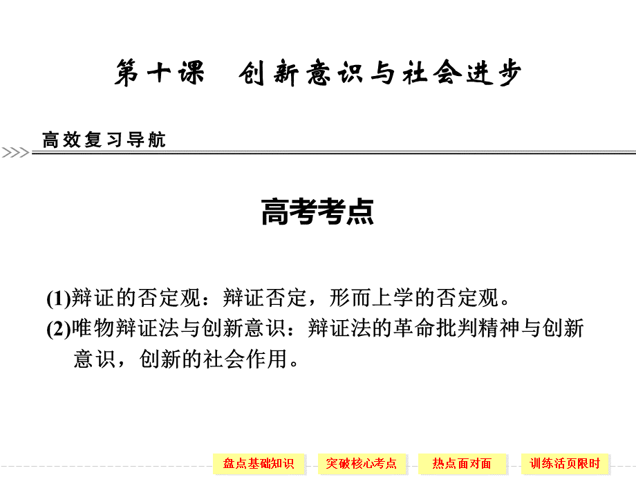 高中政治创新意识与社会进步(新人教必修4).ppt