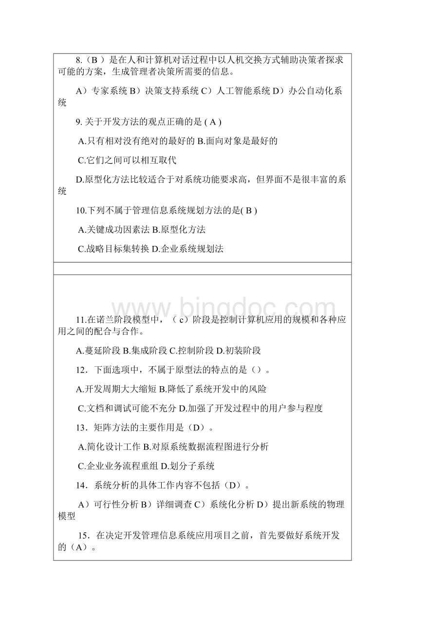 西安石油大学管理信息系统期末试题E及其复习资料.docx_第3页