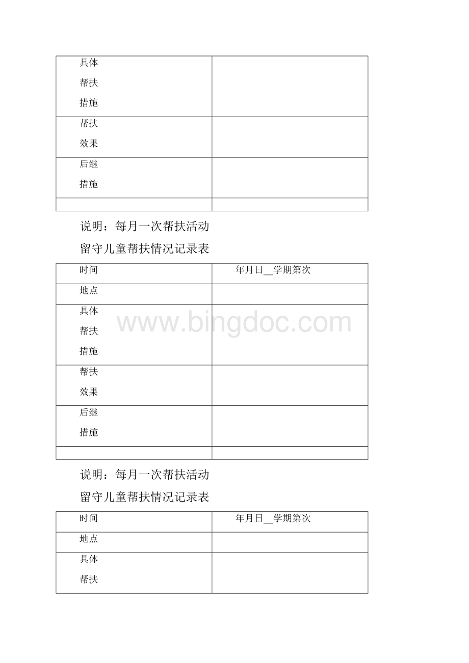 留守儿童帮扶工作记录表Word文档格式.docx_第2页