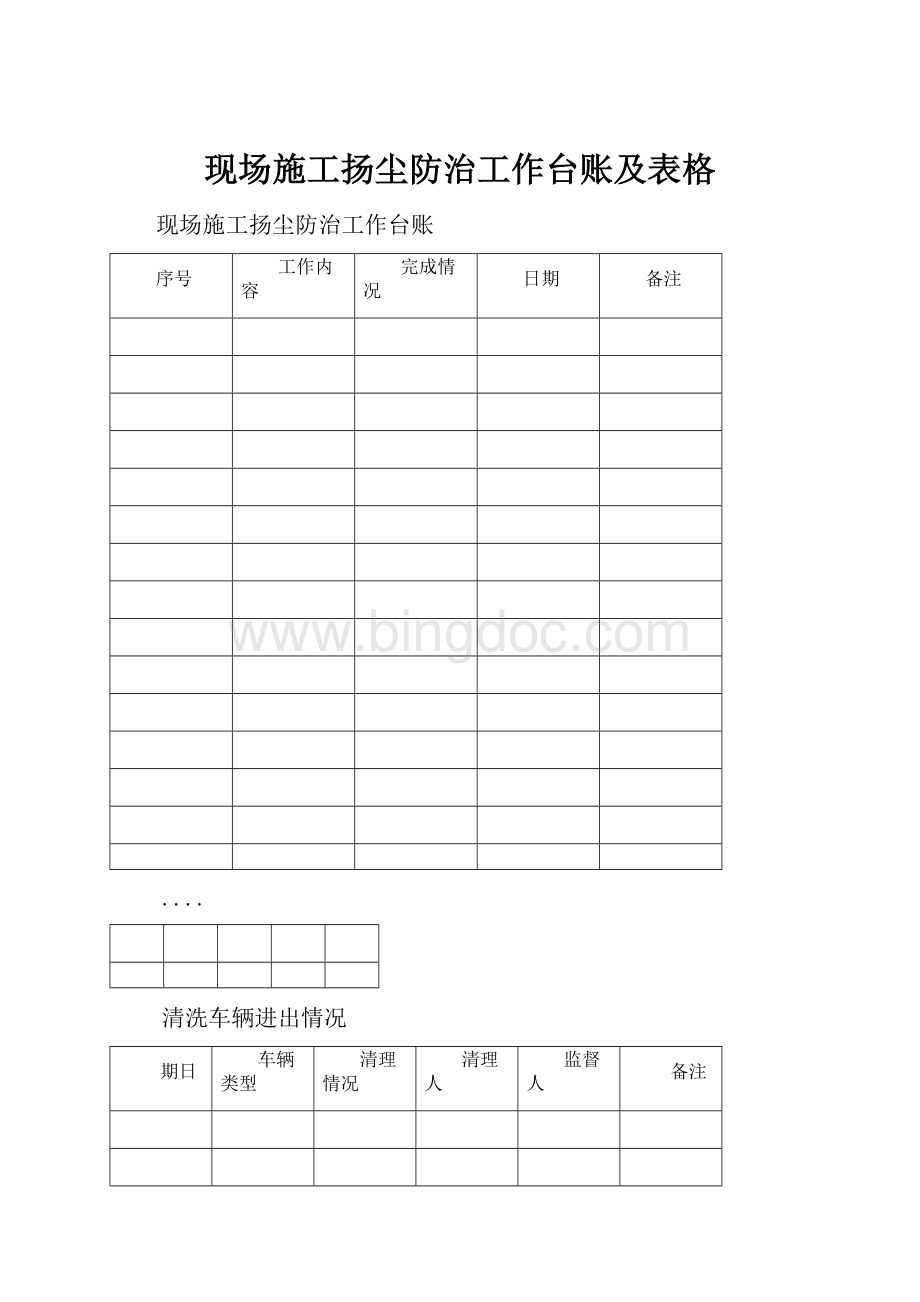 现场施工扬尘防治工作台账及表格.docx_第1页