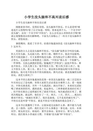 小学生没头脑和不高兴读后感文档格式.docx