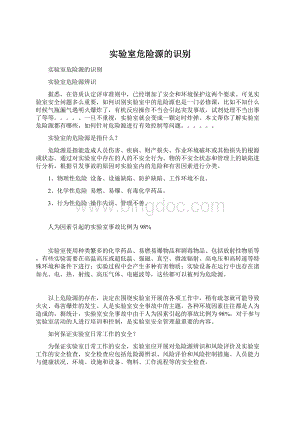 实验室危险源的识别Word下载.docx