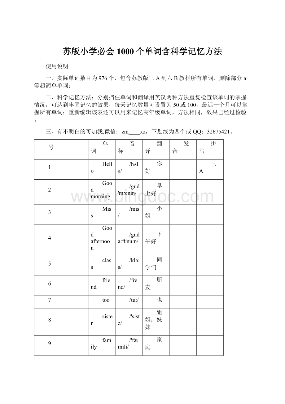 苏版小学必会1000个单词含科学记忆方法.docx_第1页