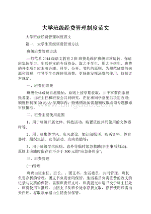 大学班级经费管理制度范文Word下载.docx