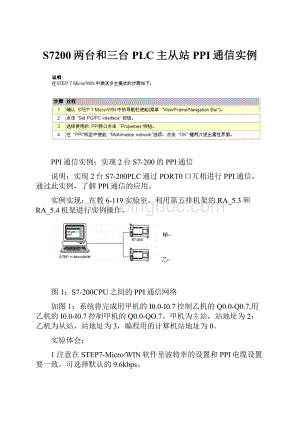 S7200两台和三台PLC主从站PPI通信实例Word文档下载推荐.docx