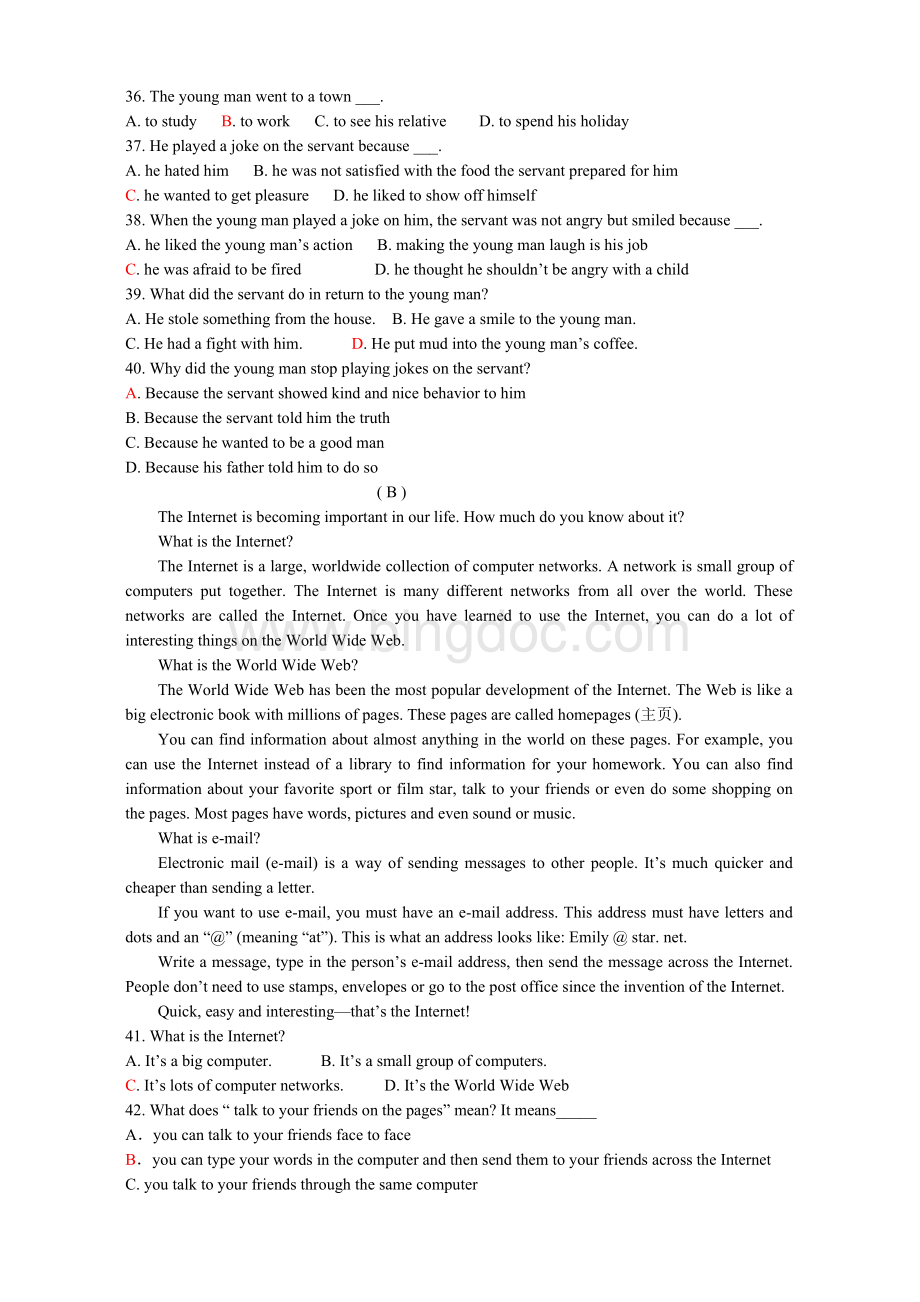 高一英语必修4期末考试题.doc_第3页