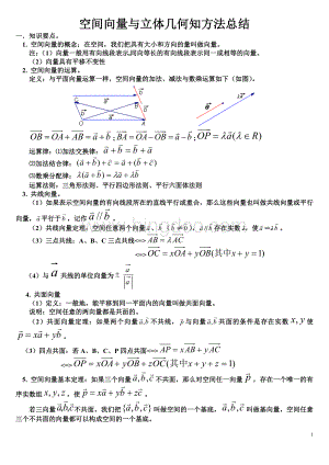 空间向量与立体几何知识点与例题.doc