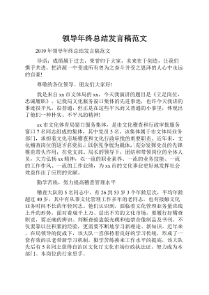 领导年终总结发言稿范文.docx