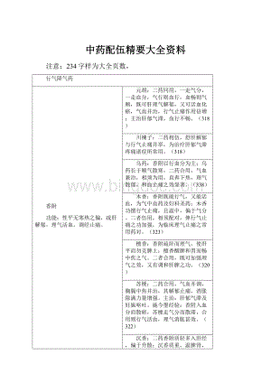 中药配伍精要大全资料Word下载.docx