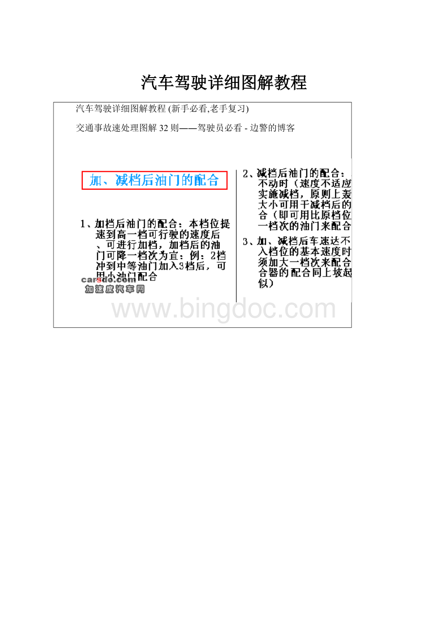 汽车驾驶详细图解教程Word格式文档下载.docx_第1页