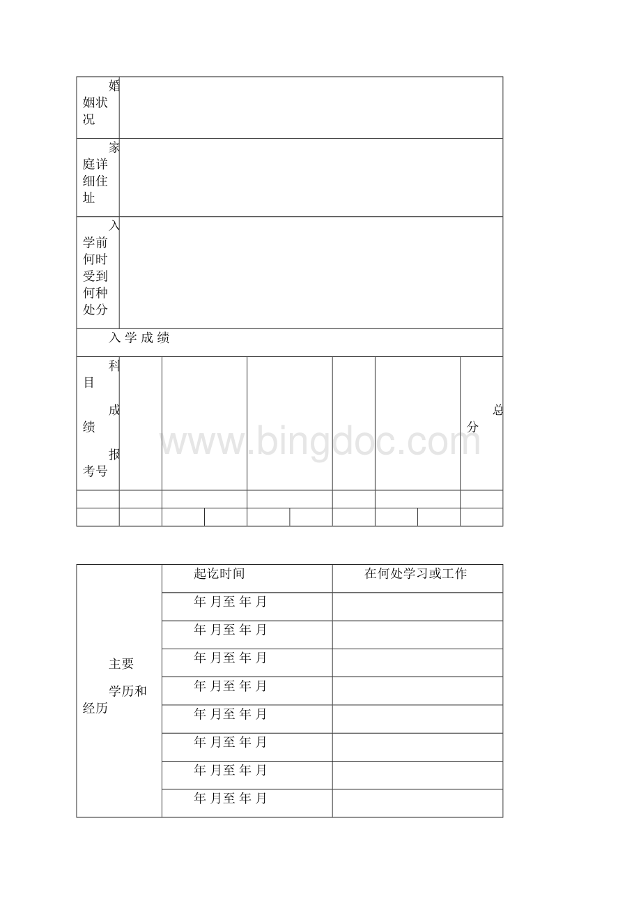 高校新生入学登记表Word文档下载推荐.docx_第3页