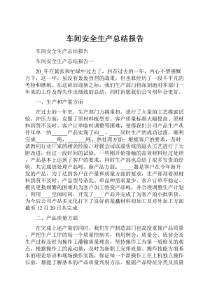 车间安全生产总结报告.docx