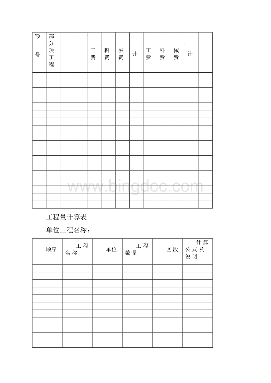 工程预算表格Word文档格式.docx_第3页