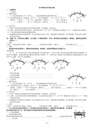 初中物理电学实验专题.doc