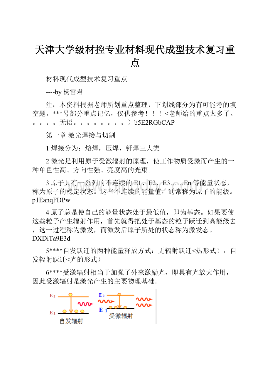 天津大学级材控专业材料现代成型技术复习重点文档格式.docx