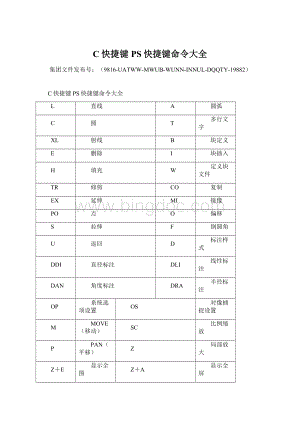 C快捷键PS快捷键命令大全.docx