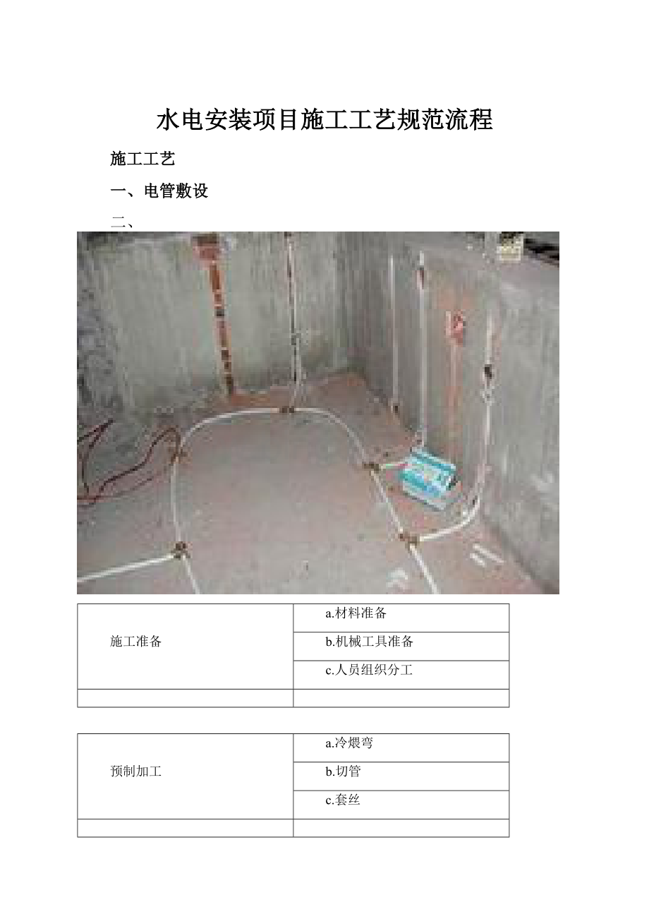 水电安装项目施工工艺规范流程.docx_第1页