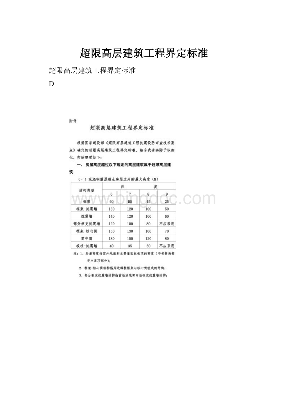 超限高层建筑工程界定标准Word文件下载.docx_第1页