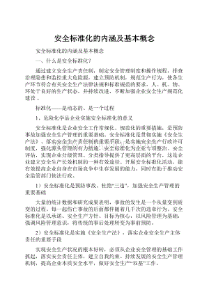 安全标准化的内涵及基本概念Word格式.docx