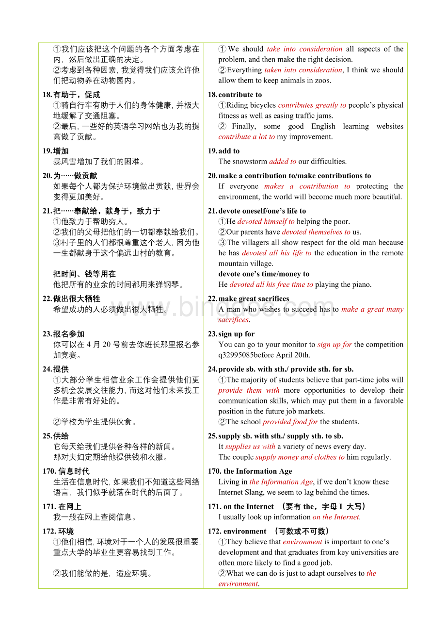 高中英语作文大全之高中书面表达最常用词汇常用短语总结Word下载.doc_第3页