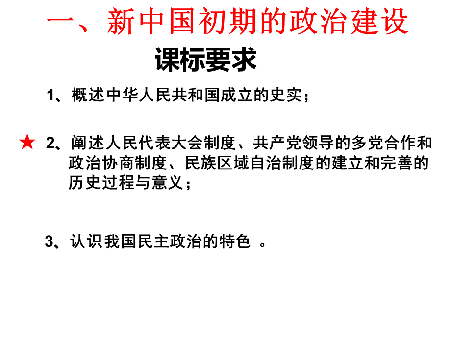 高中历史人民版必修一新中国初期的政治建设PPT格式课件下载.ppt_第2页