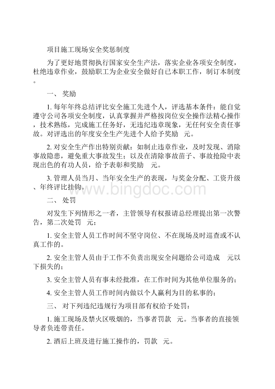 安全员奖惩制度文档格式.docx_第2页