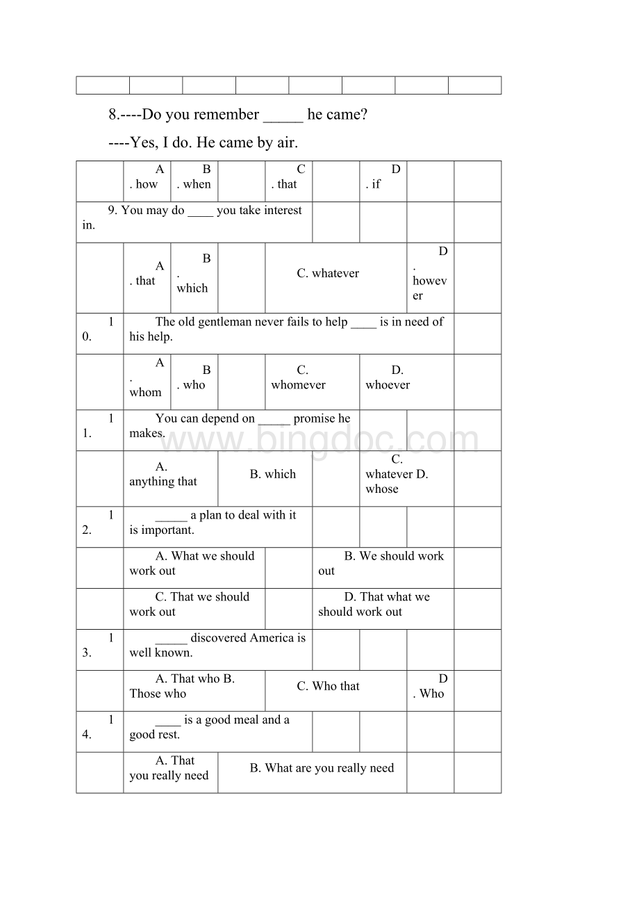 名词性从句基础训练题.docx_第2页