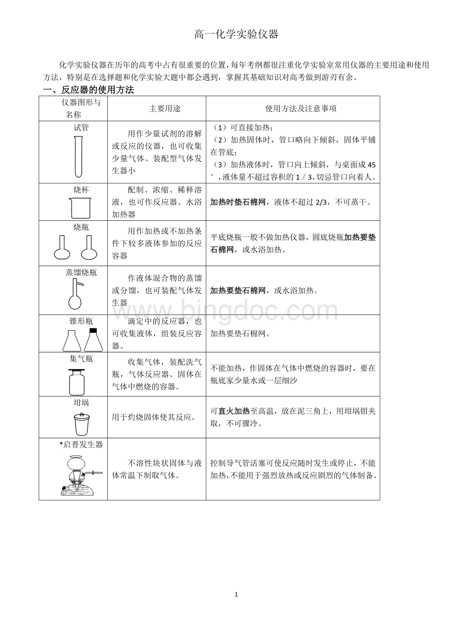 高中化学实验仪器大全【精】Word文档格式.doc_第1页
