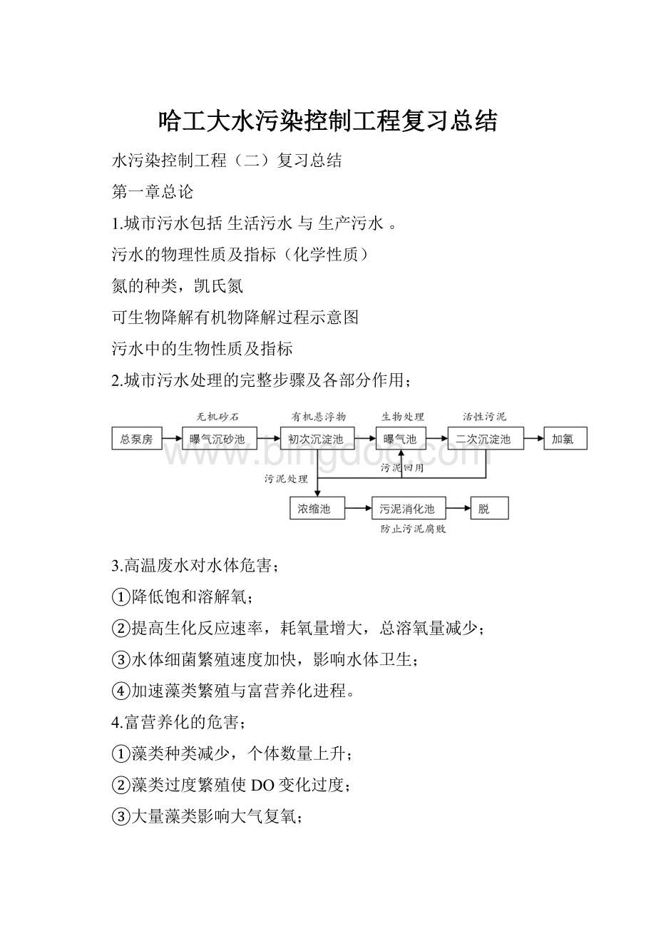 哈工大水污染控制工程复习总结.docx_第1页