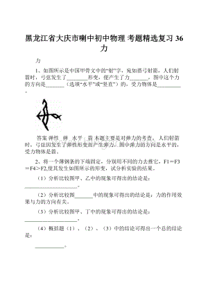 黑龙江省大庆市喇中初中物理 考题精选复习36 力.docx