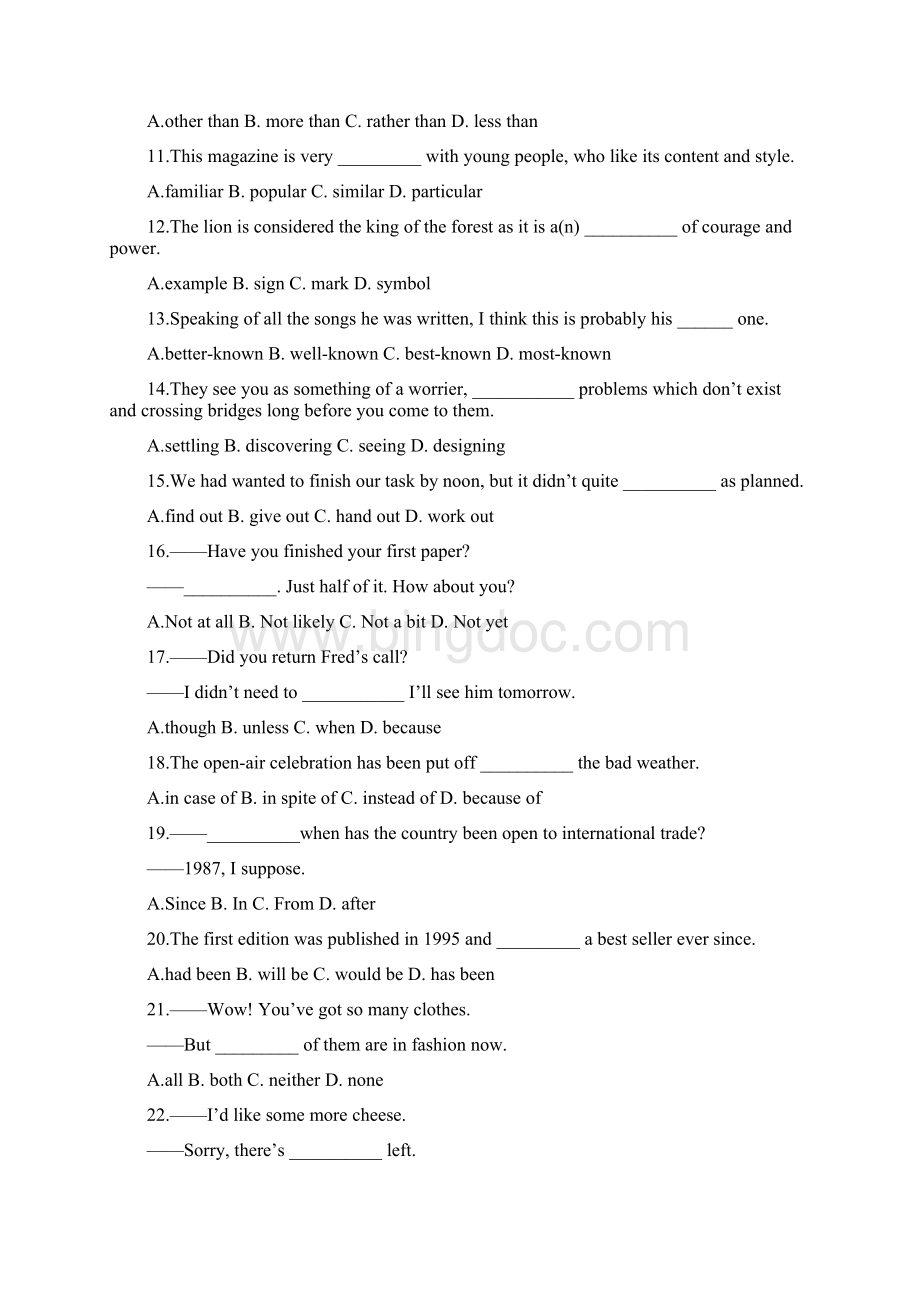 高中英语必修3单选练习含答案Word格式.docx_第2页