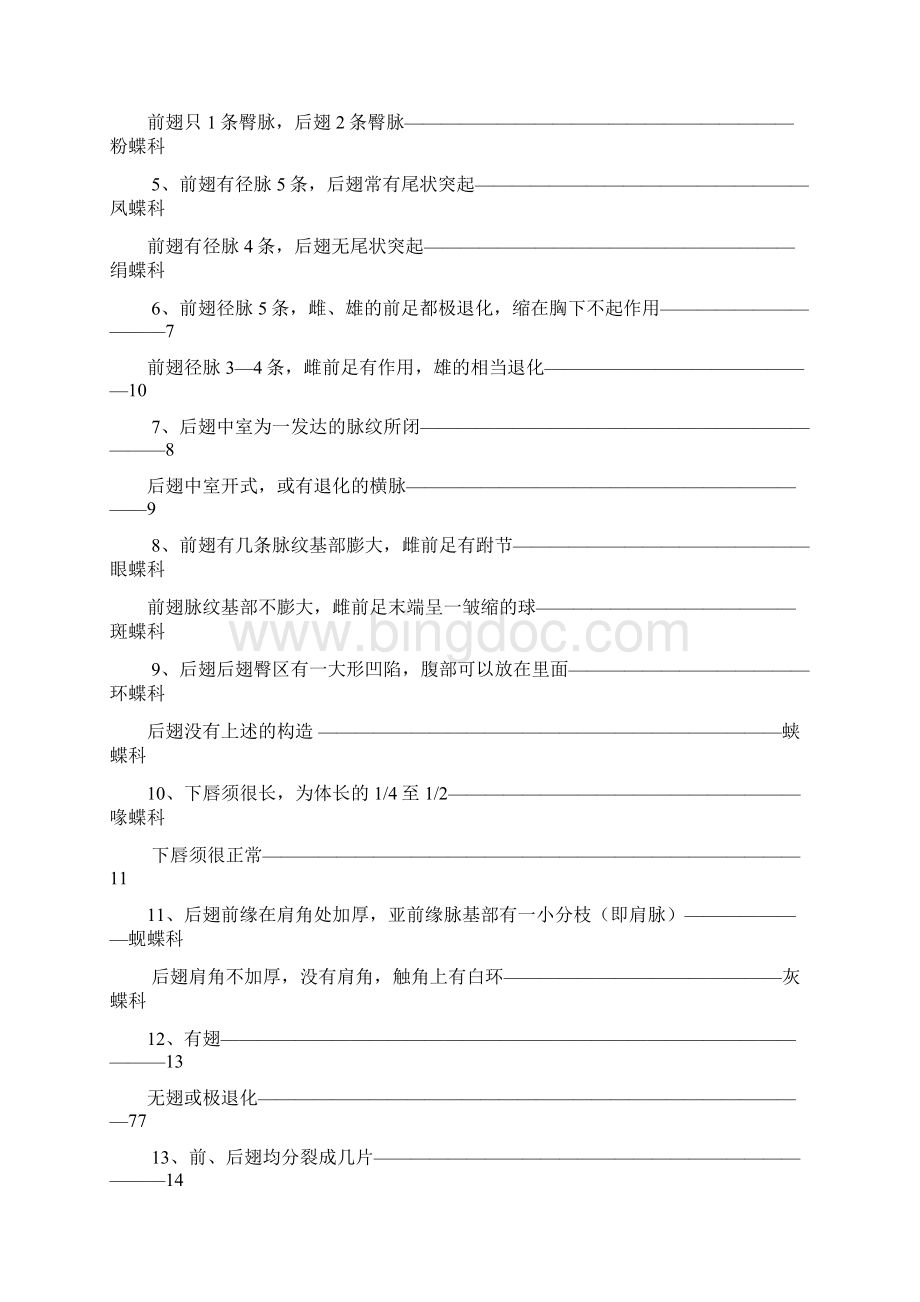 鳞翅目检索表Word文档下载推荐.docx_第2页