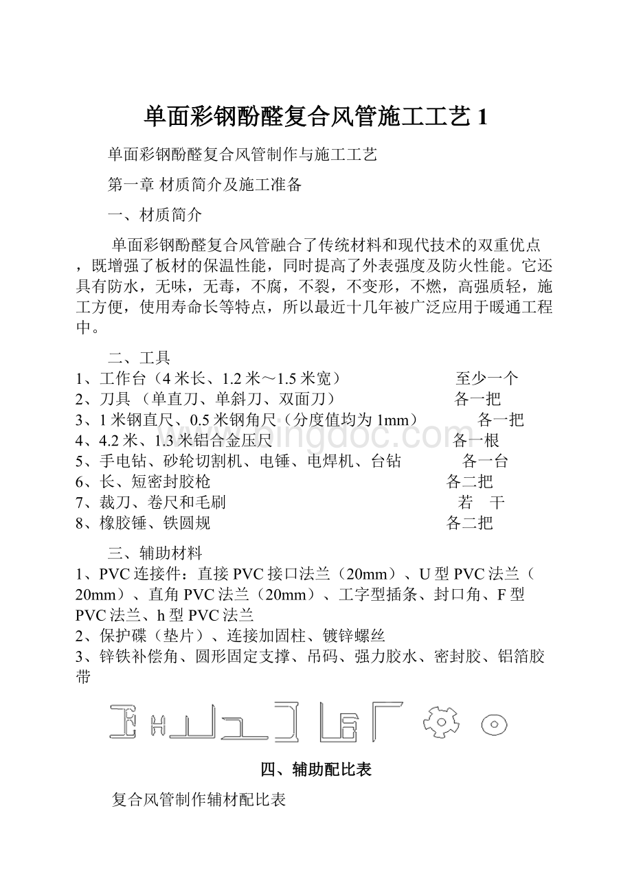 单面彩钢酚醛复合风管施工工艺1.docx_第1页