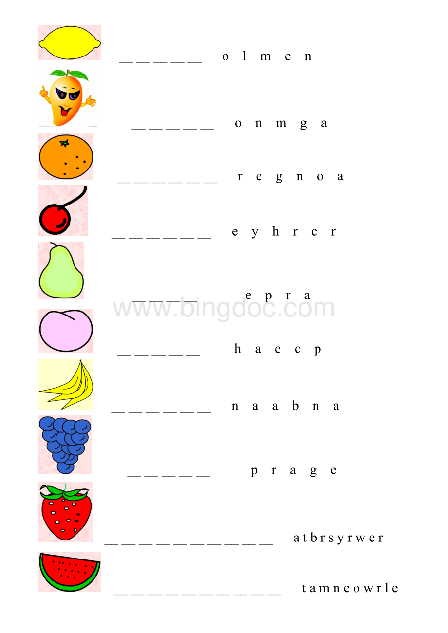 英语单词练习水果篇Fruit.doc_第2页