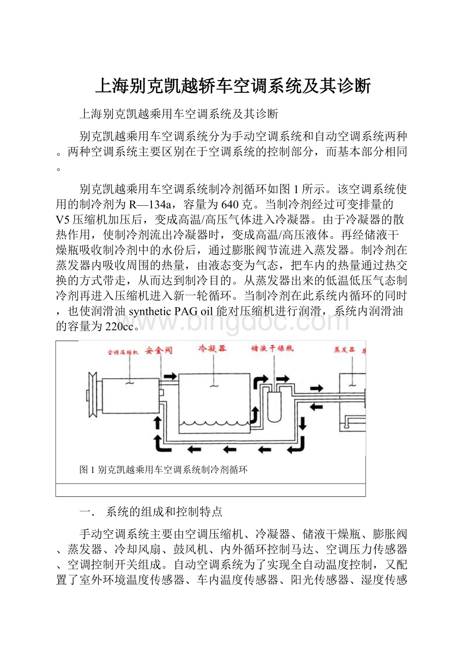 上海别克凯越轿车空调系统及其诊断.docx_第1页