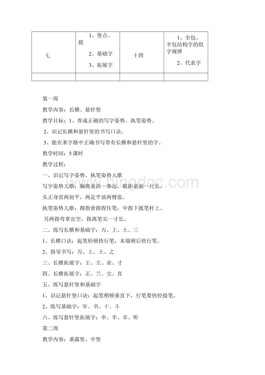 小学初中写字教学进度计划.docx_第2页
