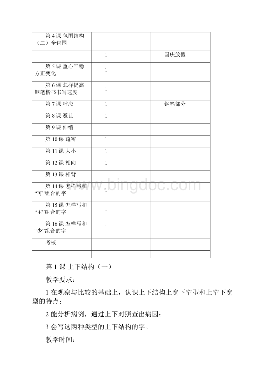 小学六年级上册写字课教案.docx_第2页