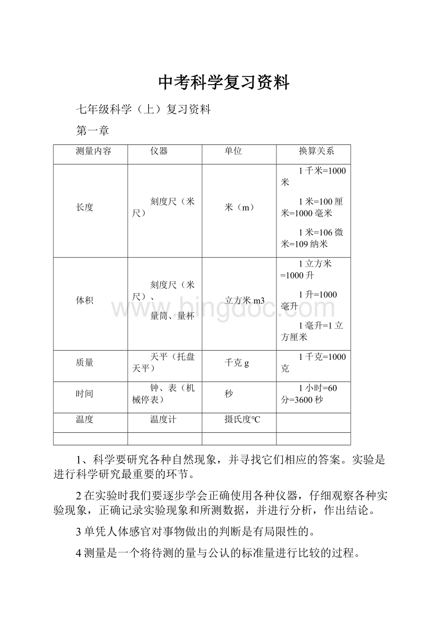 中考科学复习资料文档格式.docx_第1页