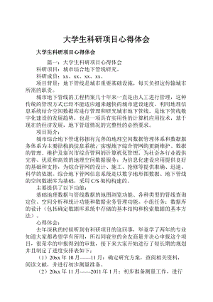 大学生科研项目心得体会Word格式文档下载.docx