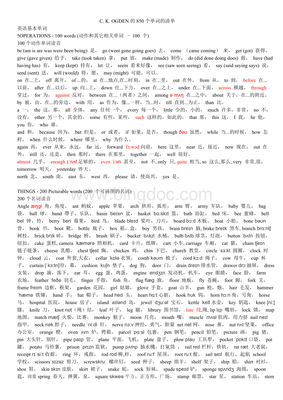 最常用基本单词850带音标Word文档格式.doc_第1页