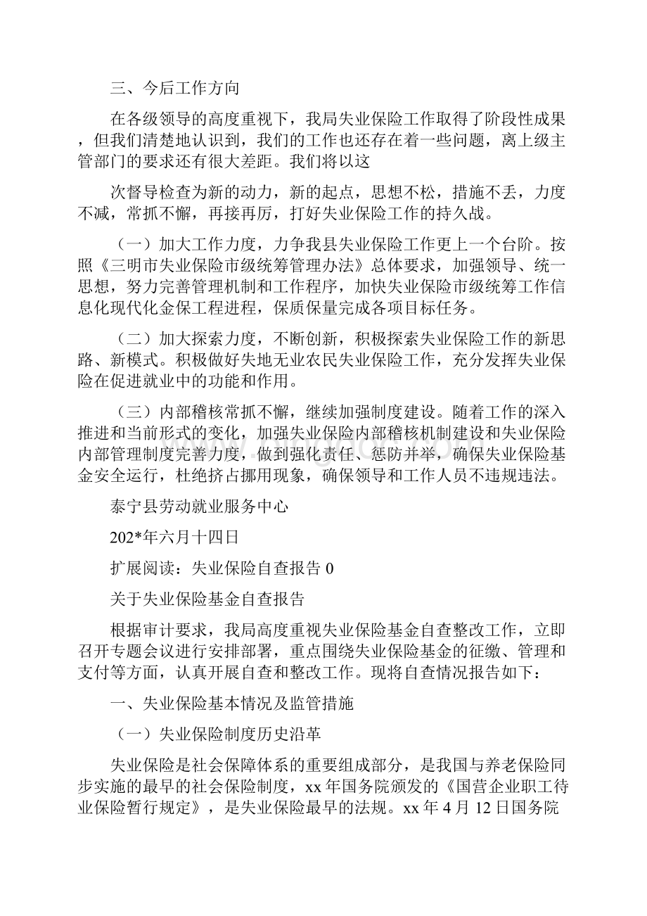 《失业保险工作自查报告》.docx_第3页