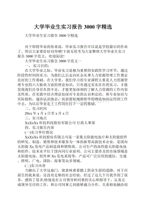 大学毕业生实习报告3000字精选Word格式.docx