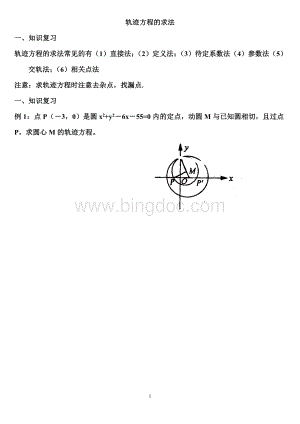 轨迹方程的求法及典型例题(含答案).doc