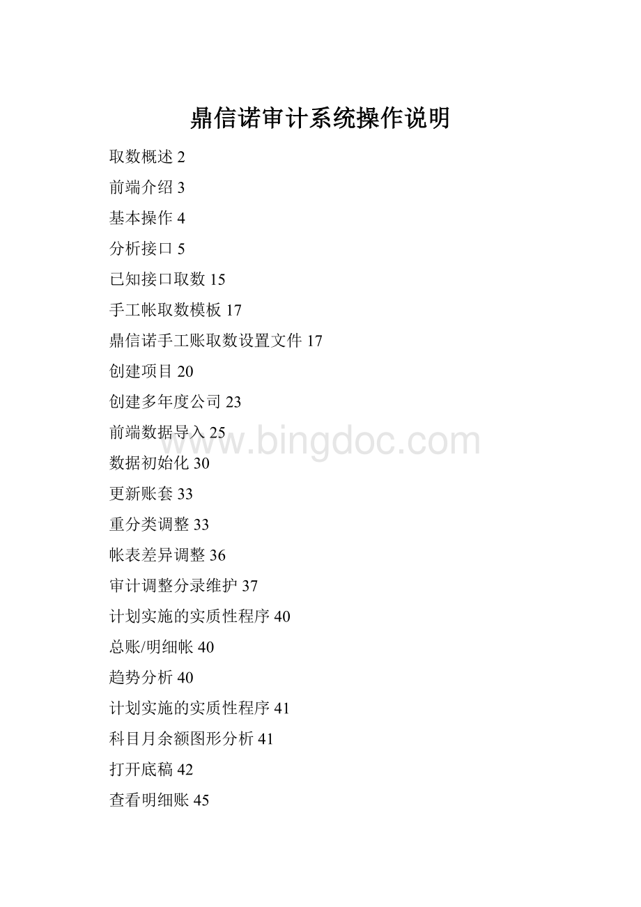 鼎信诺审计系统操作说明Word格式.docx_第1页