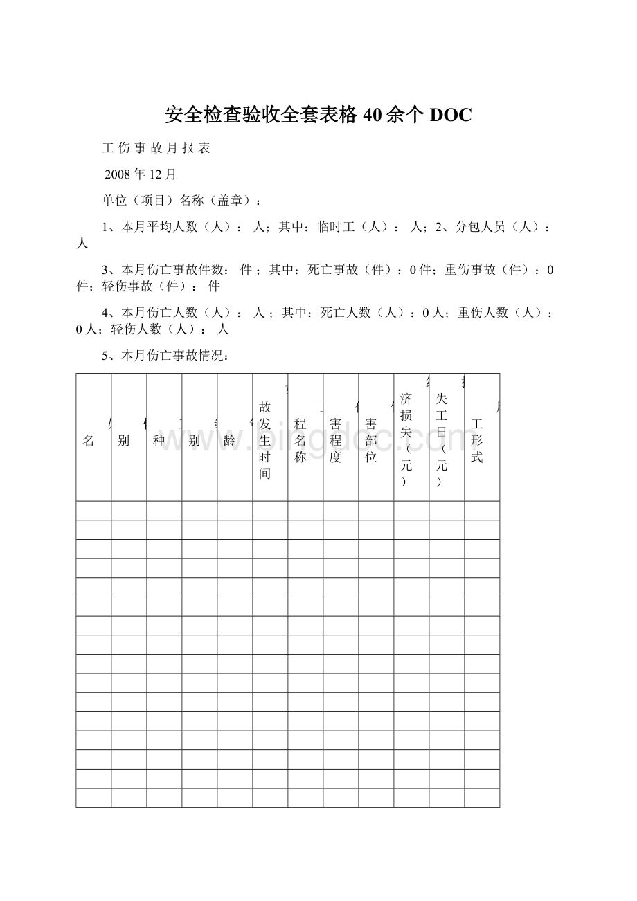 安全检查验收全套表格40余个DOCWord下载.docx_第1页